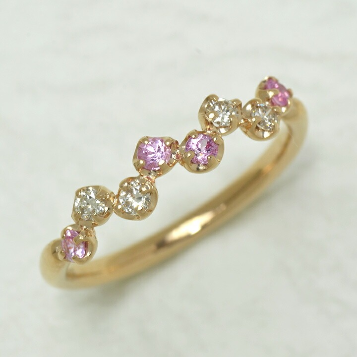 umu -アム- FINE JEWELRY STUIDIOK18 ピンクサファイア ダイヤモンド リング 「stellato」rg0288_kanban2.jpg