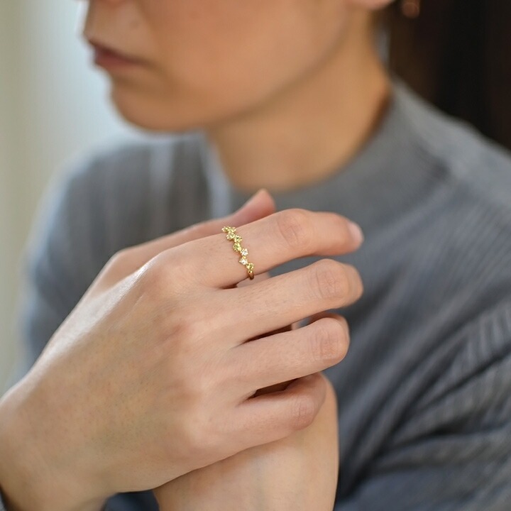 umu -アム- FINE JEWELRY STUIDIOペリドット ダイヤモンド リング 「stellato」rg0289_i2.jpg
