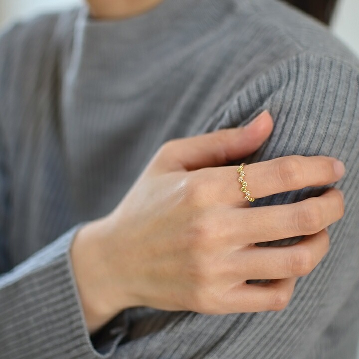 umu -アム- FINE JEWELRY STUIDIOペリドット ダイヤモンド リング 「stellato」rg0289_i3.jpg