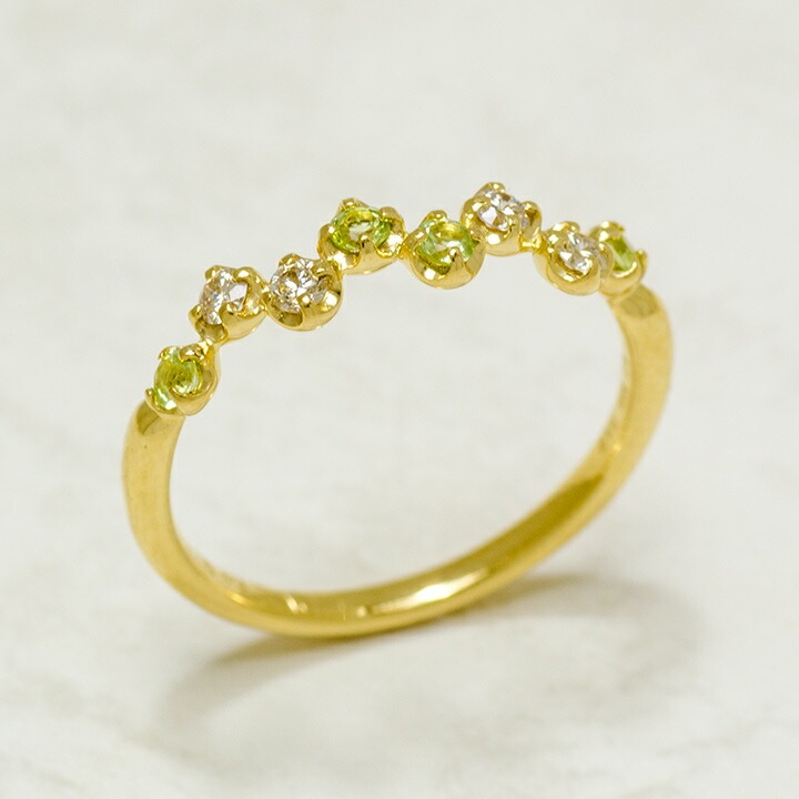 umu -アム- FINE JEWELRY STUIDIOペリドット ダイヤモンド リング 「stellato」rg0289_kanban2.jpg