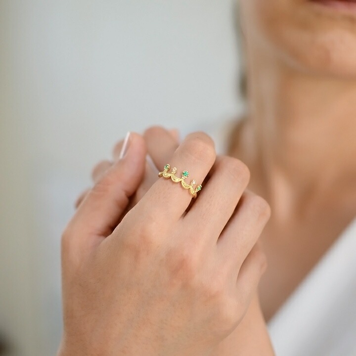 umu -アム- FINE JEWELRY STUIDIOK18 エメラルド ダイヤモンド リング 「regina」rg0296_i2.jpg