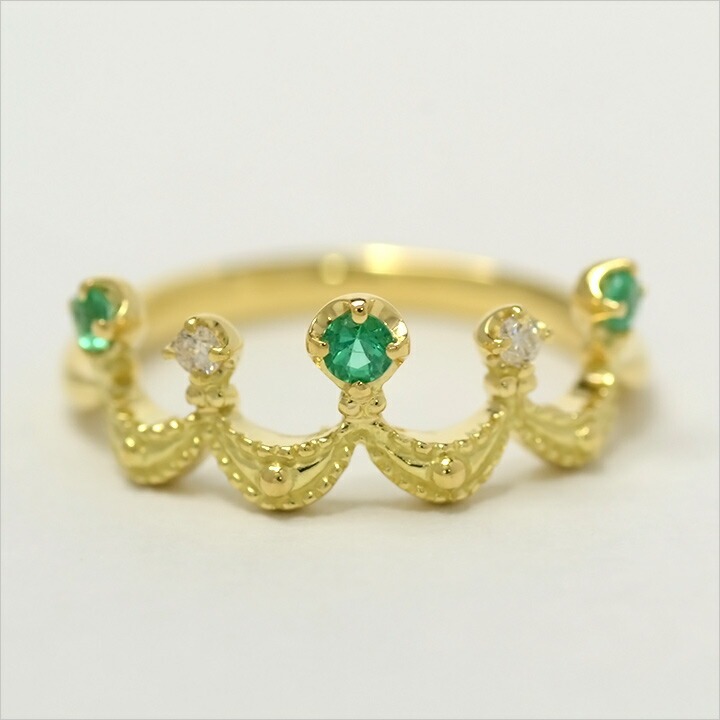 umu -アム- FINE JEWELRY STUIDIOK18 エメラルド ダイヤモンド リング 「regina」rg0296_m.jpg