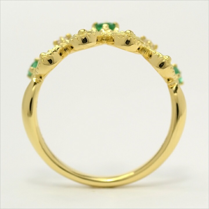 umu -アム- FINE JEWELRY STUIDIOK18 エメラルド ダイヤモンド リング 「regina」rg0296_s.jpg