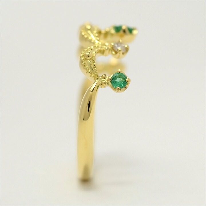 umu -アム- FINE JEWELRY STUIDIOK18 エメラルド ダイヤモンド リング 「regina」rg0296_y.jpg