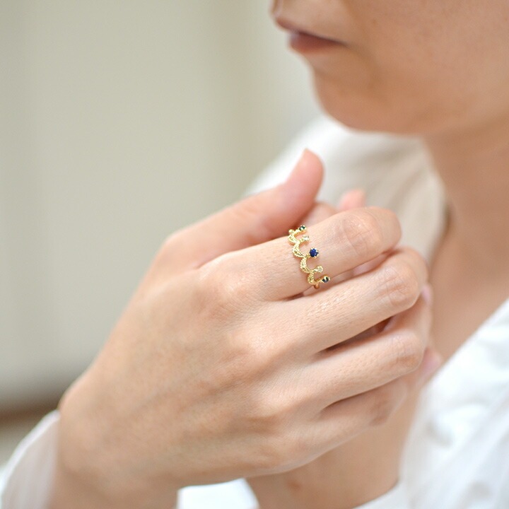 umu -アム- FINE JEWELRY STUIDIOK18 サファイア ダイヤモンド リング 「regina」rg0298_i2.jpg