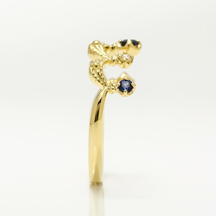 umu -アム- FINE JEWELRY STUIDIOK18 サファイア ダイヤモンド リング 「regina」rg0298_y.jpg
