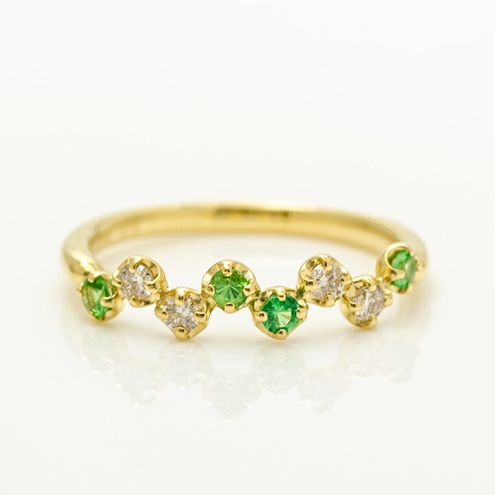 umu -アム- FINE JEWELRY STUIDIOK18 グリーンガーネット ダイヤモンド リング 「stellato」rg0305_m.jpg