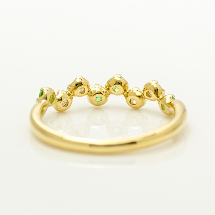 umu -アム- FINE JEWELRY STUIDIOK18 グリーンガーネット ダイヤモンド リング 「stellato」rg0305_u.jpg