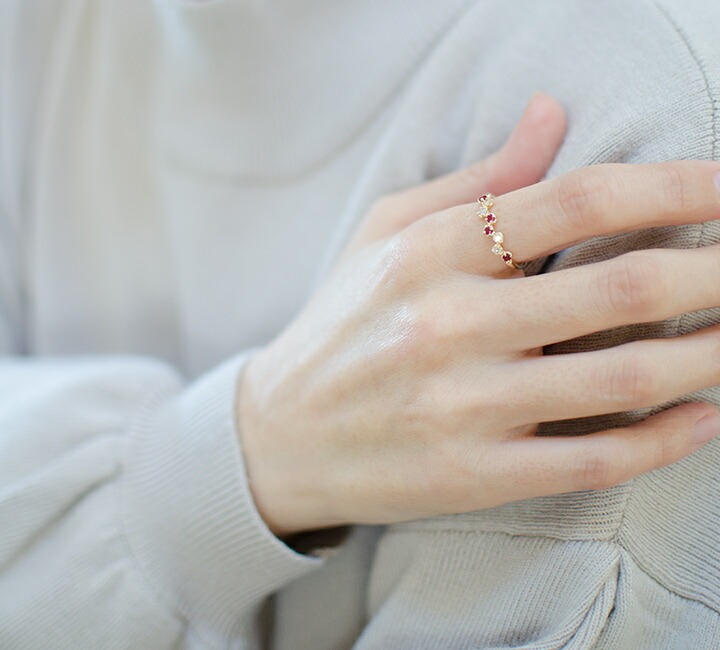 umu -アム- FINE JEWELRY STUIDIOK18 ルビー ダイヤモンド リング 「stellato」rg0306_i3.jpg
