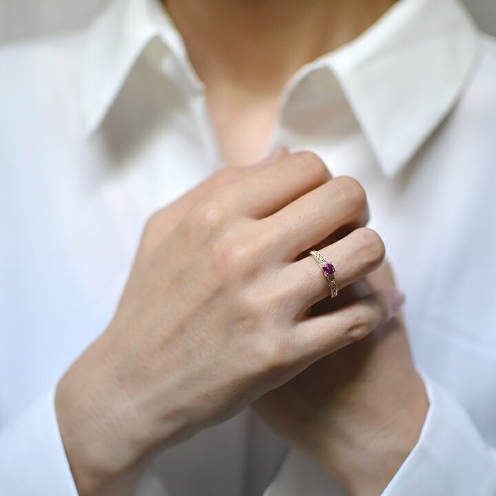 umu -アム- FINE JEWELRY STUIDIOK18 ルベライト ダイヤモンド リング 「fiorito」rg0308_i2.jpg