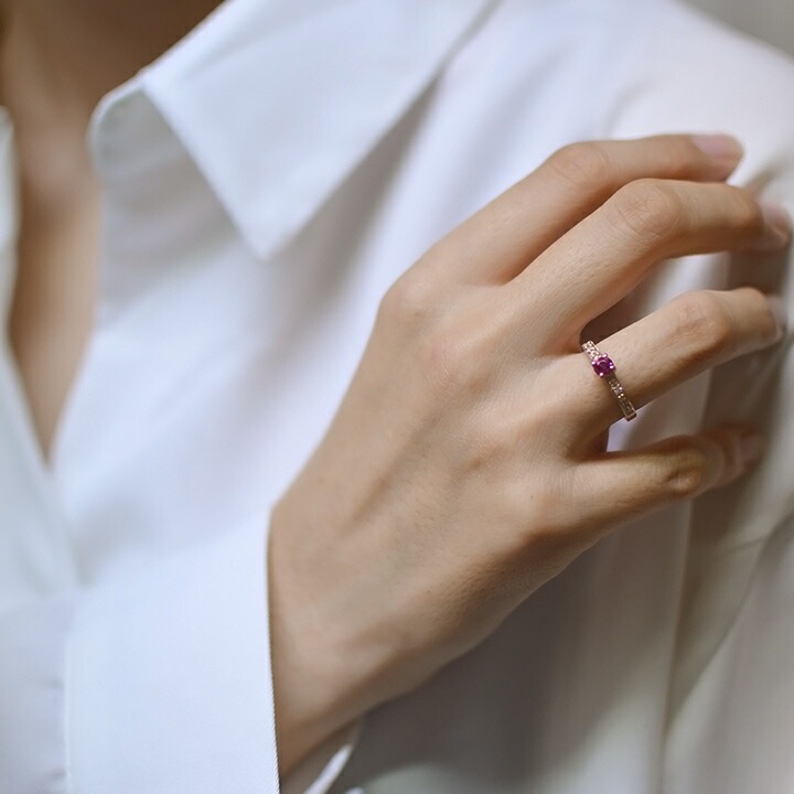 umu -アム- FINE JEWELRY STUIDIOK18 ルベライト ダイヤモンド リング 「fiorito」rg0308_i3.jpg
