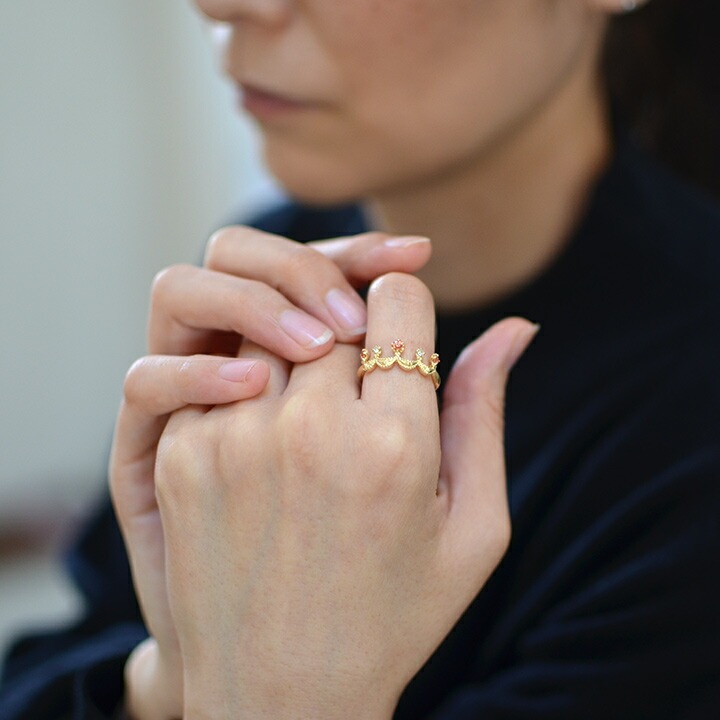 umu -アム- FINE JEWELRY STUIDIOK18 オレンジサファイア ダイヤモンド リング 「regina」rg0309_i2.jpg
