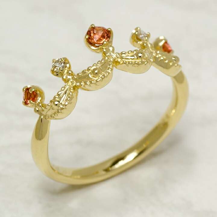umu -アム- FINE JEWELRY STUIDIOK18 オレンジサファイア ダイヤモンド リング 「regina」rg0309_kanban2.jpg