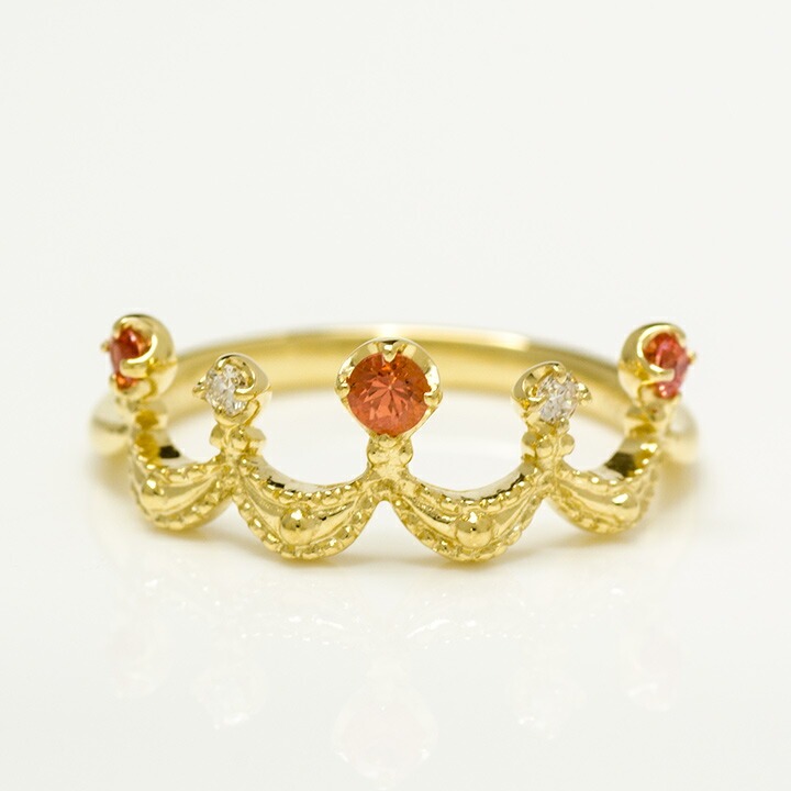 umu -アム- FINE JEWELRY STUIDIOK18 オレンジサファイア ダイヤモンド リング 「regina」rg0309_m.jpg