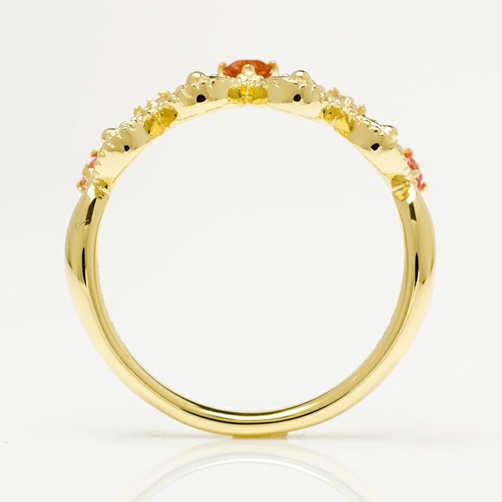 umu -アム- FINE JEWELRY STUIDIOK18 オレンジサファイア ダイヤモンド リング 「regina」rg0309_s.jpg