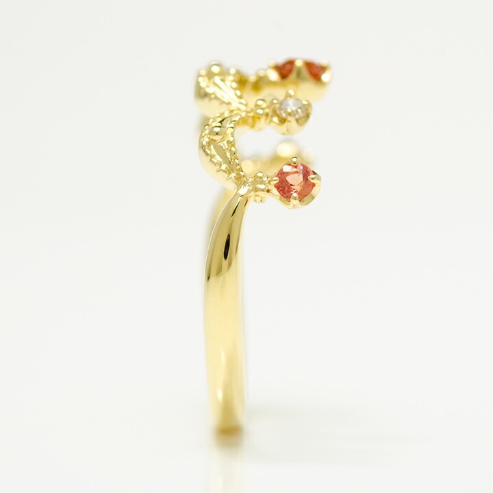 umu -アム- FINE JEWELRY STUIDIOK18 オレンジサファイア ダイヤモンド リング 「regina」rg0309_y.jpg