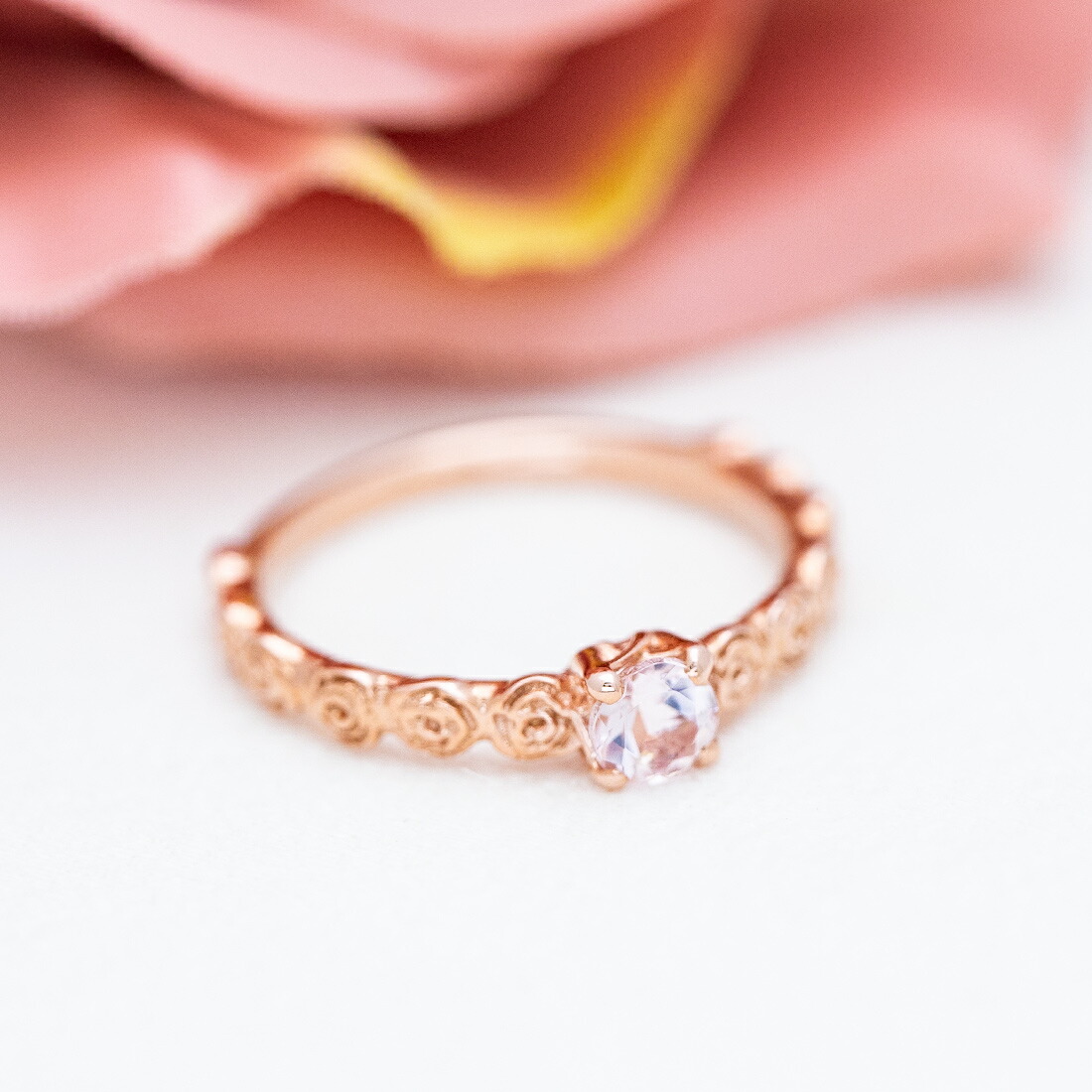 umu -アム- FINE JEWELRY STUIDIOモルガナイト バラモチーフ リング 「rosa」rg0317_1.jpg