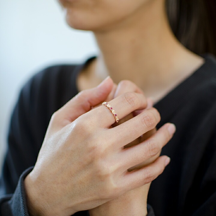 umu -アム- FINE JEWELRY STUIDIOK18 ルベライト バラモチーフ リング 「rosa」rg0320_i2.jpg