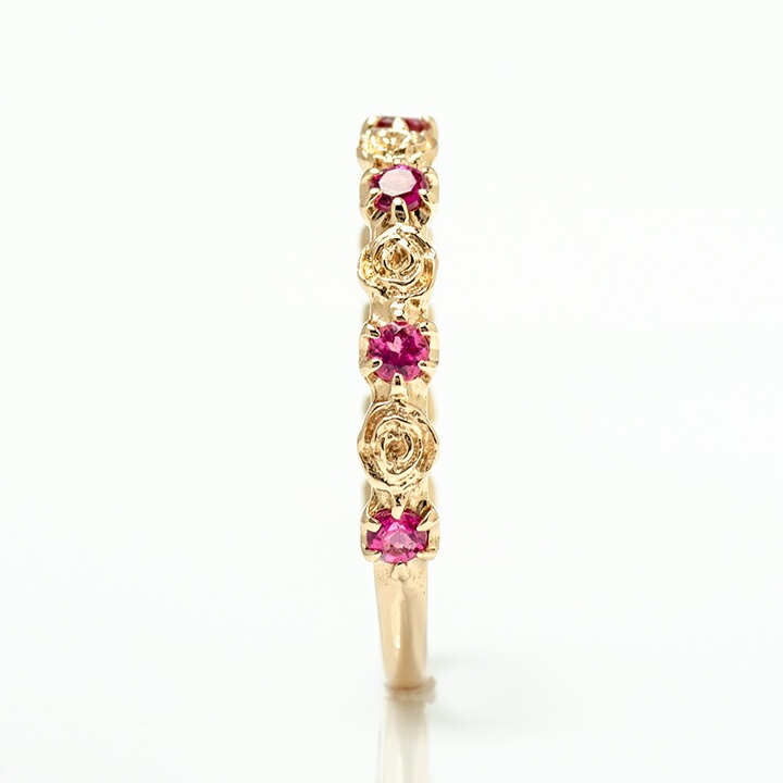 umu -アム- FINE JEWELRY STUIDIOK18 ルベライト バラモチーフ リング 「rosa」rg0320_y.jpg