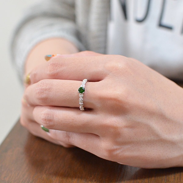 umu -アム- FINE JEWELRY STUIDIOK18 クロムダイオプサイト バラモチーフ リング 「rosa」rg0322_i2.jpg