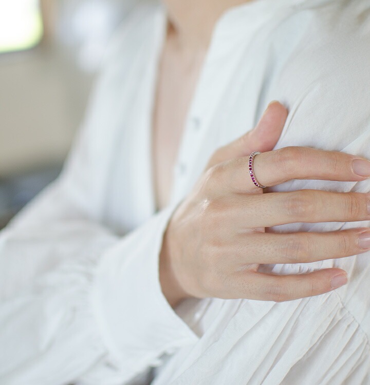umu -アム- FINE JEWELRY STUIDIOK18 ルビー エタニティリング 「fila」rg0332_i3.jpg