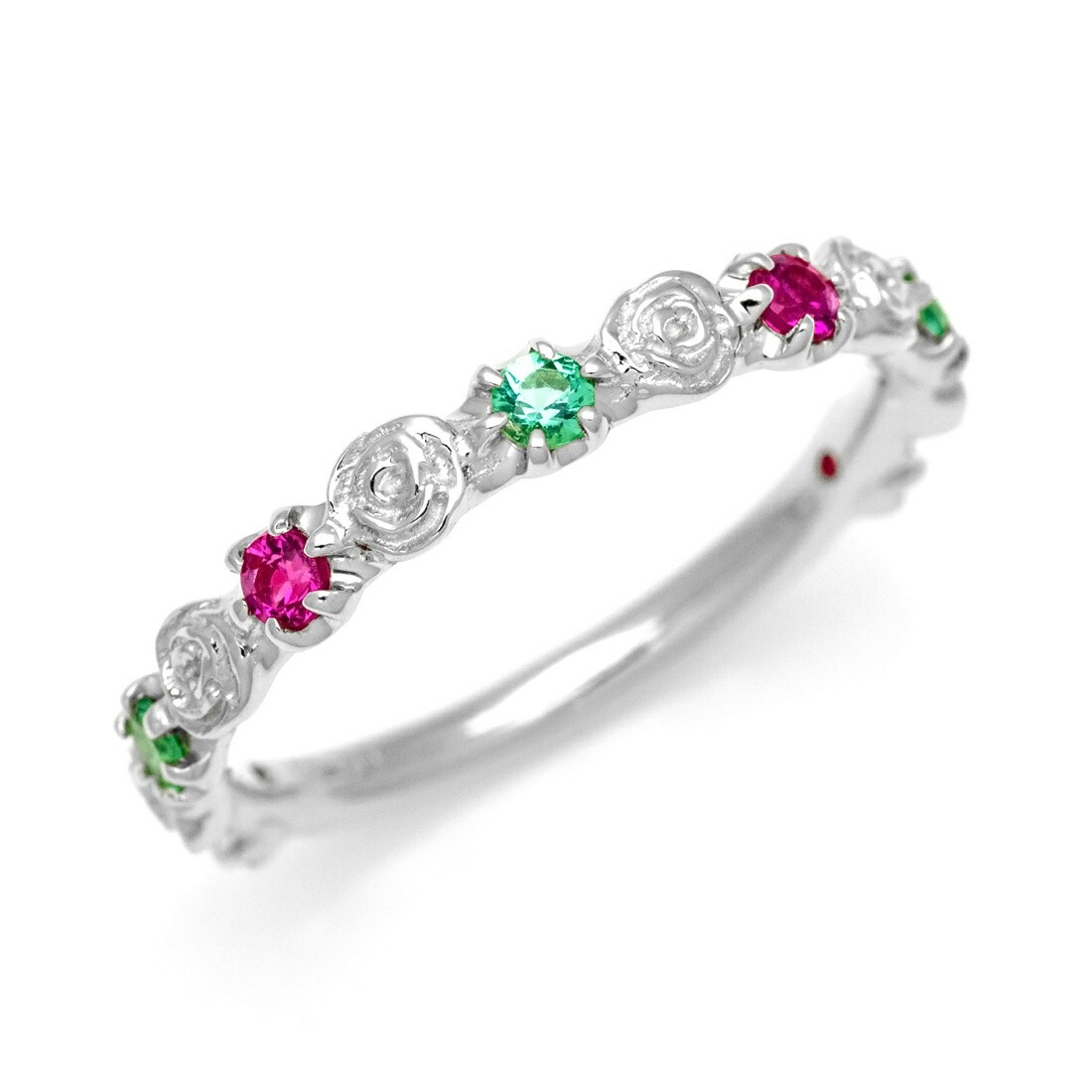 umu -アム- FINE JEWELRY STUIDIOK18 エメラルド×ルビー バラモチーフ リング 「rosa」rg0355_pt.jpg