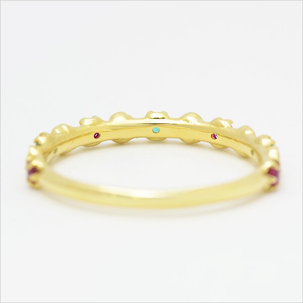 umu -アム- FINE JEWELRY STUIDIOK18 エメラルド×ルビー バラモチーフ リング 「rosa」rg0355_u.jpg