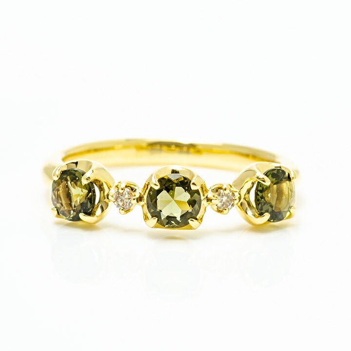 umu -アム- FINE JEWELRY STUIDIOK18 モルダバイト ダイヤモンド リング 「attore」rg0378_m.jpg