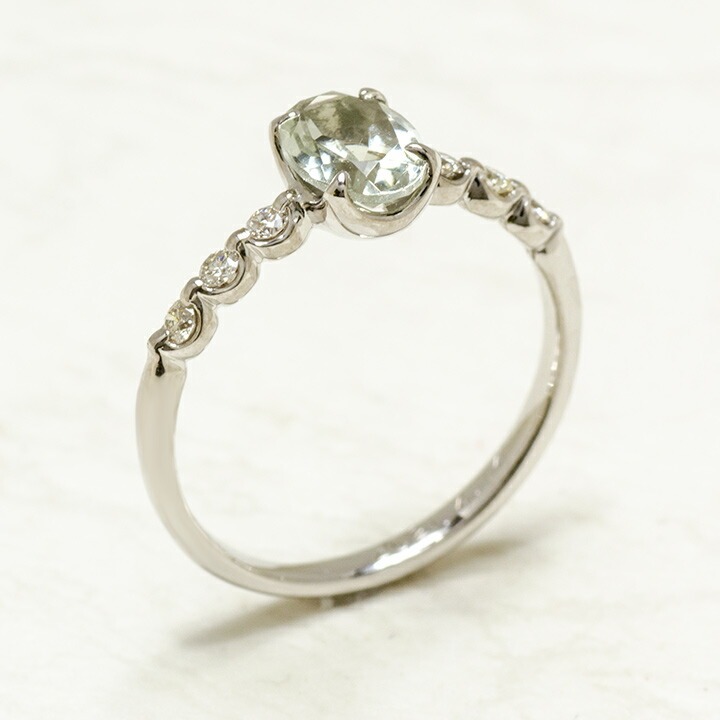 umu -アム- FINE JEWELRY STUIDIOK18 グリーンアメシスト ダイヤモンド リング 「bellezza」rg0383_kanban2.jpg