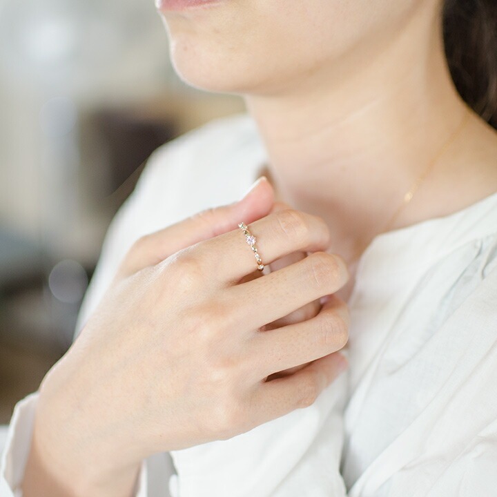 umu -アム- FINE JEWELRY STUIDIOピンクトパーズ ダイヤモンド リング 「tempista」rg0390_i2.jpg