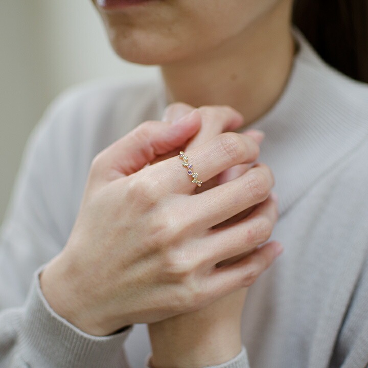 umu -アム- FINE JEWELRY STUIDIOK18 パープルサファイア ダイヤモンド リング 「stellato」rg0432_i2.jpg