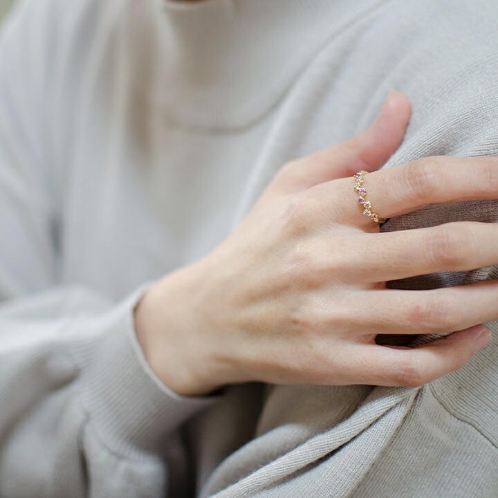 umu -アム- FINE JEWELRY STUIDIOK18 パープルサファイア ダイヤモンド リング 「stellato」rg0432_i3.jpg