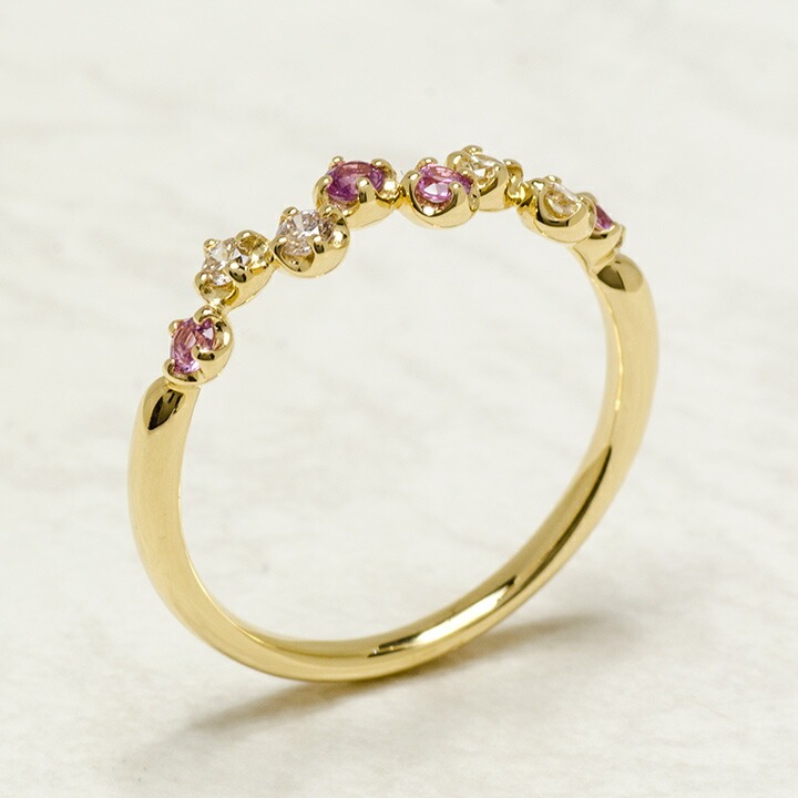 umu -アム- FINE JEWELRY STUIDIOK18 パープルサファイア ダイヤモンド リング 「stellato」rg0432_kanban2.jpg