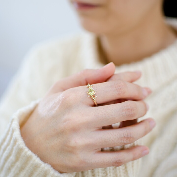 umu -アム- FINE JEWELRY STUIDIOK18 クリソベリル ダイヤモンド リング 「spumare」rg0440_i2.jpg