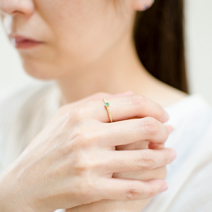 umu -アム- FINE JEWELRY STUIDIOK18 エメラルド リング 「parca」rg0446_i2.jpg