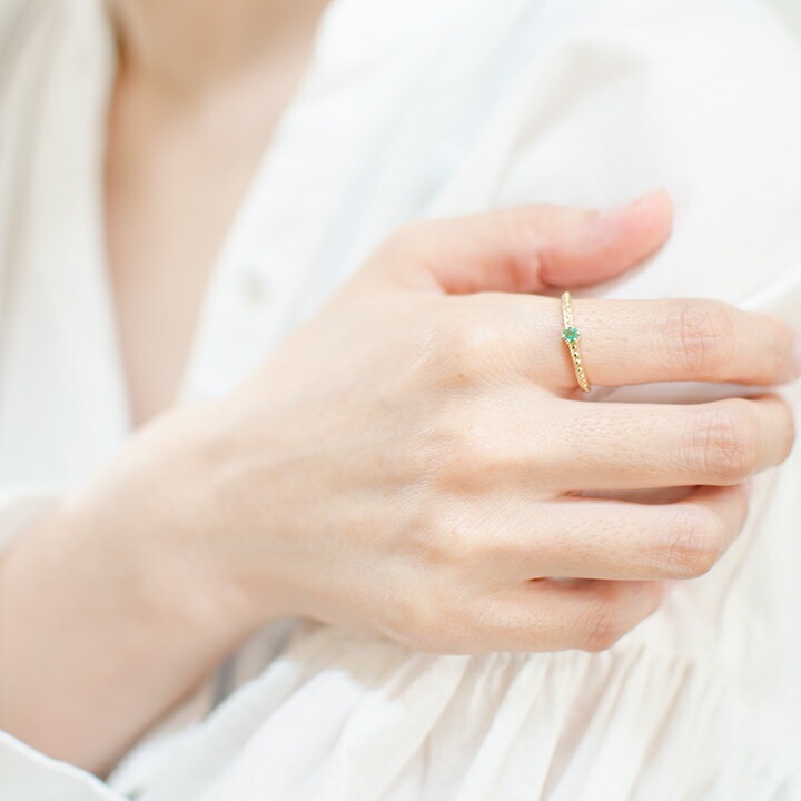 umu -アム- FINE JEWELRY STUIDIOK18 エメラルド リング 「parca」rg0446_i3.jpg