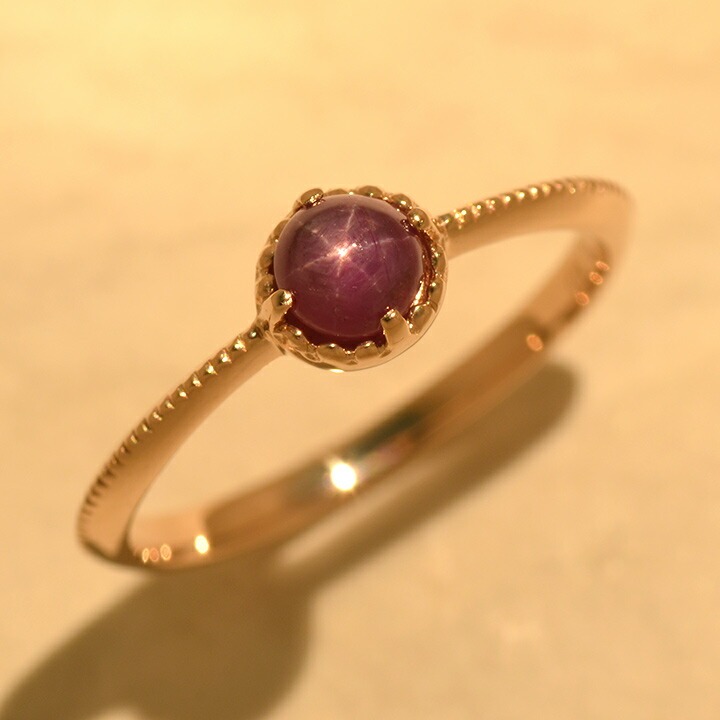 umu -アム- FINE JEWELRY STUIDIOK18 カボション スタールビー リング 「amaretto」rg0450_kanban2.jpg