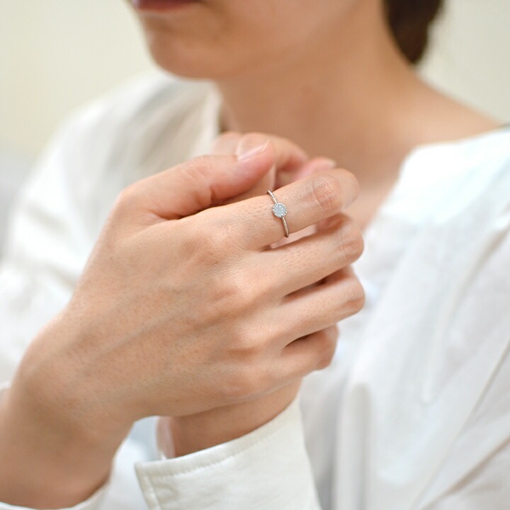 umu -アム- FINE JEWELRY STUIDIOK18 カボション ミルキーアクアマリン リング 「amaretto」rg0451_i2.jpg