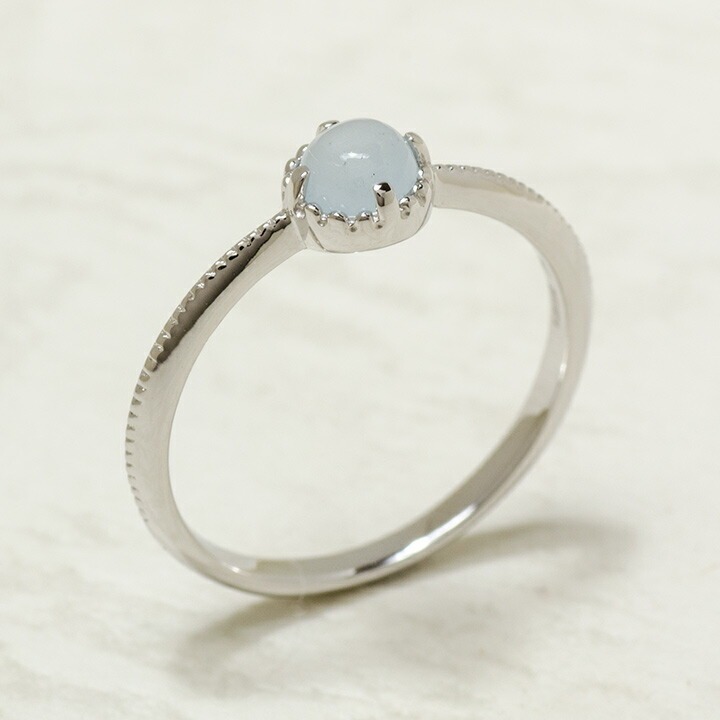 umu -アム- FINE JEWELRY STUIDIOK18 カボション ミルキーアクアマリン リング 「amaretto」rg0451_kanban2.jpg