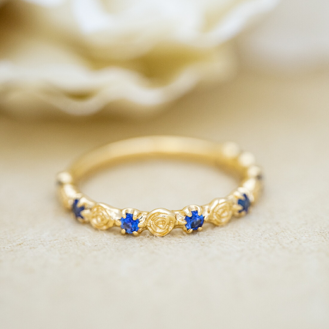 umu -アム- FINE JEWELRY STUIDIOブルーサファイア バラモチーフ リング 「rosa」rg0464_1.jpg
