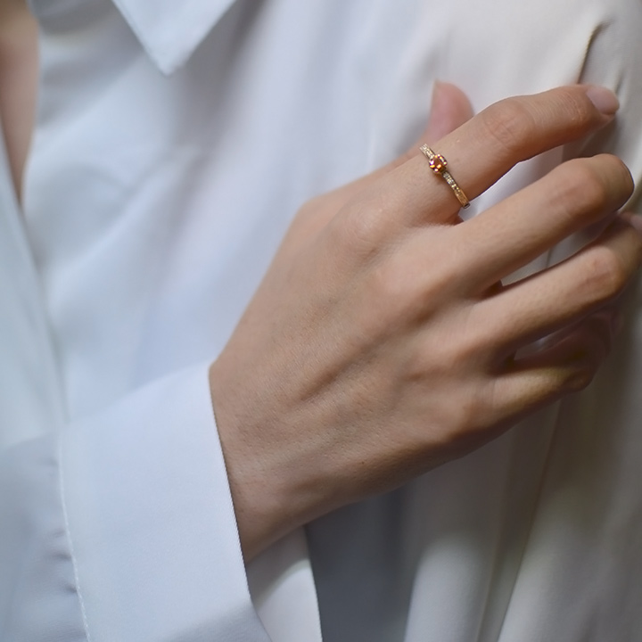 umu -アム- FINE JEWELRY STUIDIOK18 スペサタイトガーネット ダイヤモンド リング 「polarita」rg0478_i3.jpg