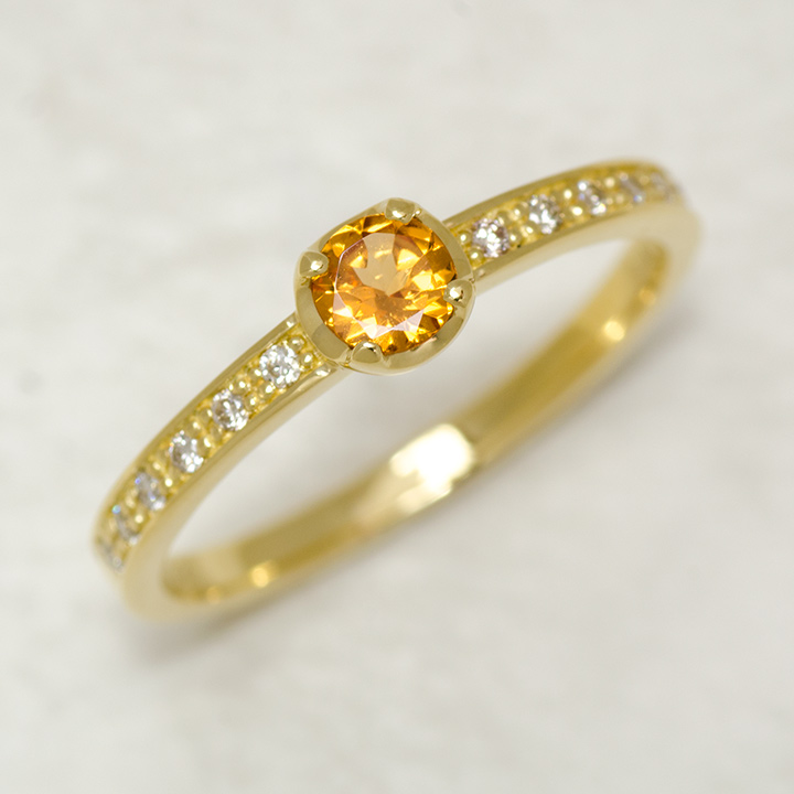 umu -アム- FINE JEWELRY STUIDIOK18 スペサタイトガーネット ダイヤモンド リング 「polarita」rg0478_kanban2.jpg