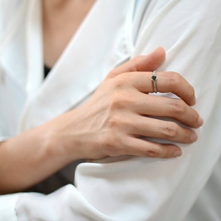 umu -アム- FINE JEWELRY STUIDIOK18 モルダバイト ダイヤモンド リング 「polarita」rg0479_i3.jpg