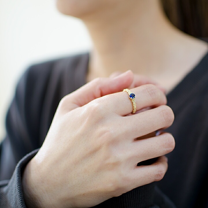 umu -アム- FINE JEWELRY STUIDIOK18 カイヤナイト バラモチーフ リング 「rosa」rg0497_i2.jpg