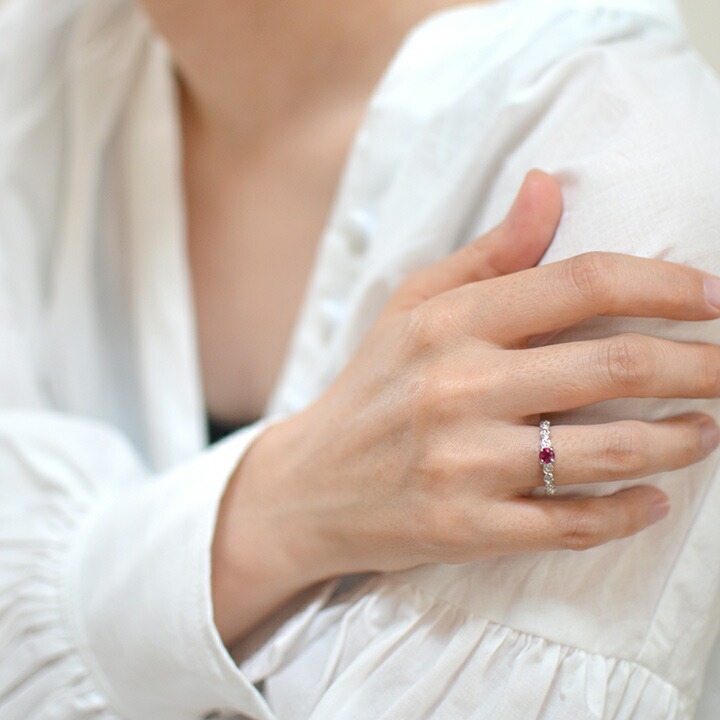 umu -アム- FINE JEWELRY STUIDIOK18 ルベライト バラモチーフ リング 「rosa」rg0504_i3.jpg