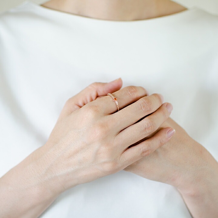 K18 オレンジサファイア リング 「parca」[商品番号:RG0516] | umu