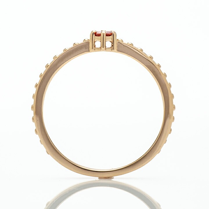 K18YG オレンジサファイアリング(16号) K18YG オレンジサファイアの1粒リング 指輪・リング De-l'ange