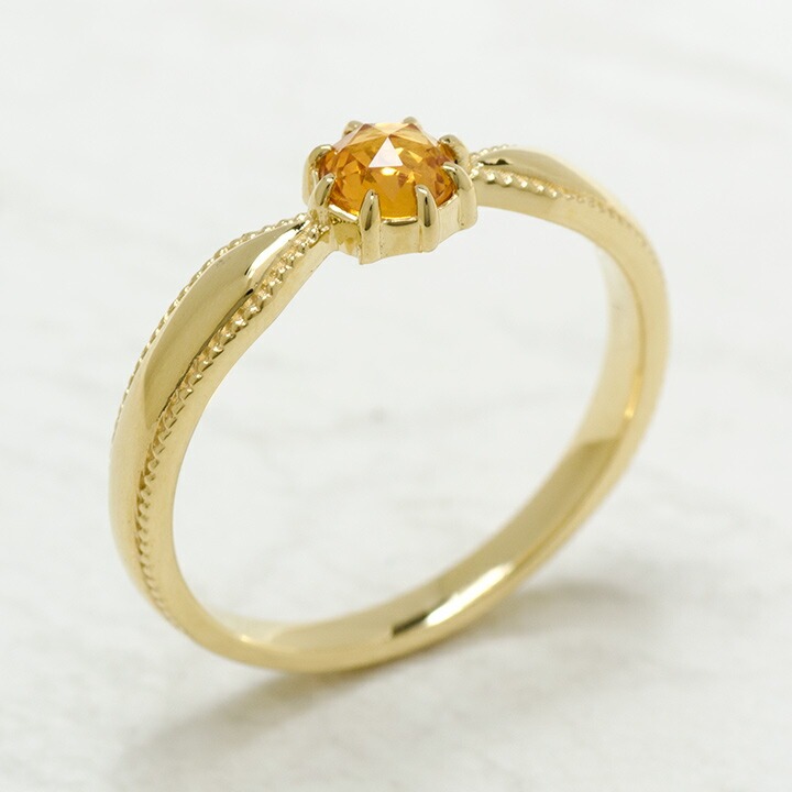 umu -アム- FINE JEWELRY STUIDIOK18 ローズカット オレンジサファイア リング 「tocca」rg0519_kanban2.jpg
