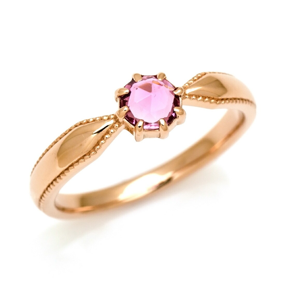 K18 ローズカット ピンクトルマリン リング 「tocca」[商品番号
