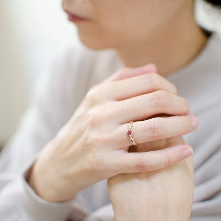 umu -アム- FINE JEWELRY STUIDIOK18 ローズカット ピンクトルマリン リング 「tocca」rg0538_i2.jpg